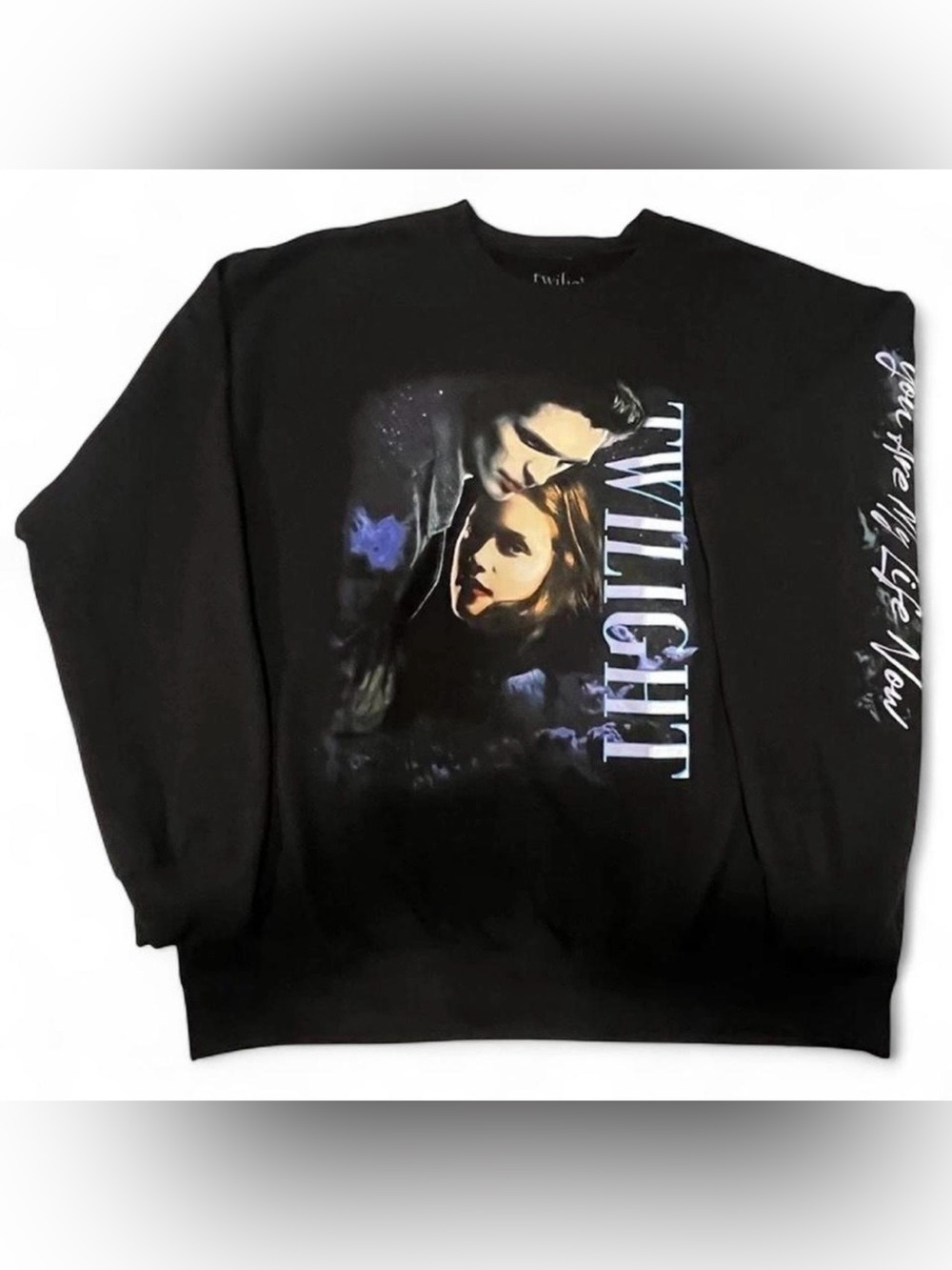 TWILIGHT Sweatshirt Edward Bella Y2K Aesthetic Vampire YOU ARE MY LIFE NOW Large